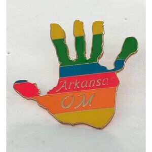 Vintage Odyssey of the Mind Right Hand Arkansas Lapel Pin